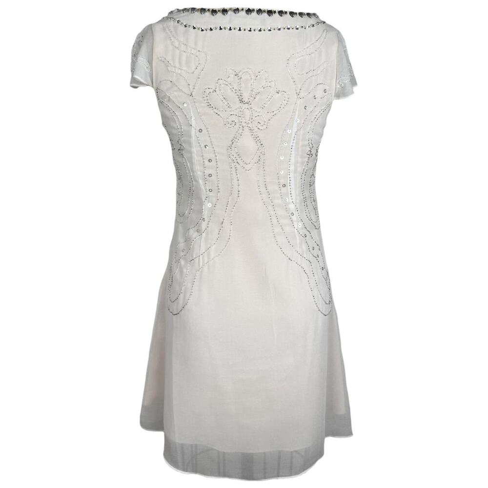 Y2K L.A.F.E.R. white beaded sheer dress Y2K embellished fairy size S - Picture 4 of 8